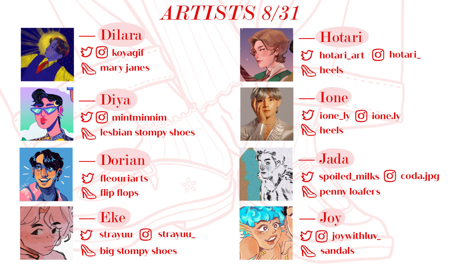 Artists 8/31